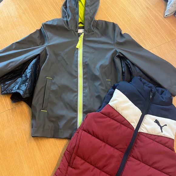 Puma Other - Boys Bat Rain Jacket Raincoat with hood & Puma Puffer Vest. Size 4T